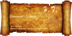 Hauser Timur névjegykártya
